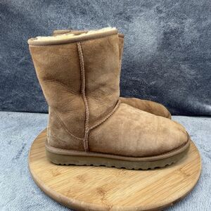 UGG Boots Womens Size 8 Brown Suede Shearling Mid Calf Winter Snow 1016223